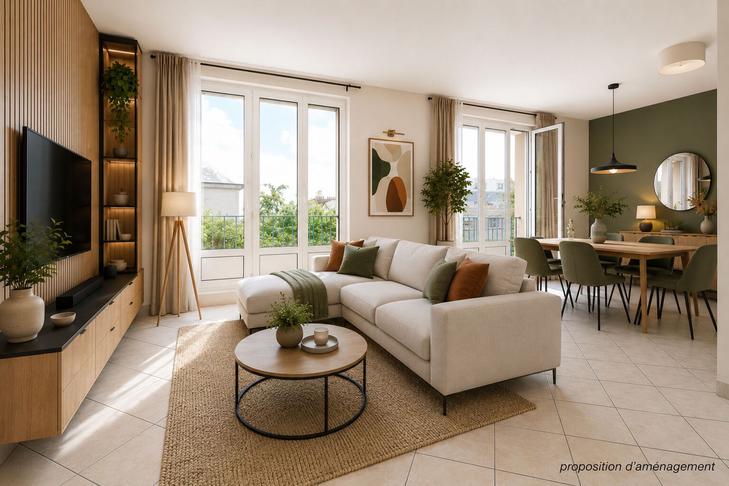 Appartement T3 secteur Mairie, 61 m², avec une très belle luminosité